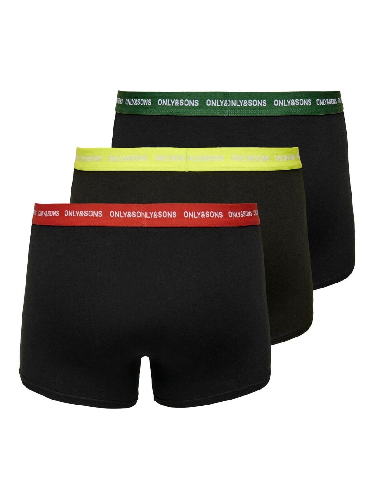 Mens Boxer Shorts Only & Sons 3 Pack Trunks Cotton Stretch Underpants Underwear