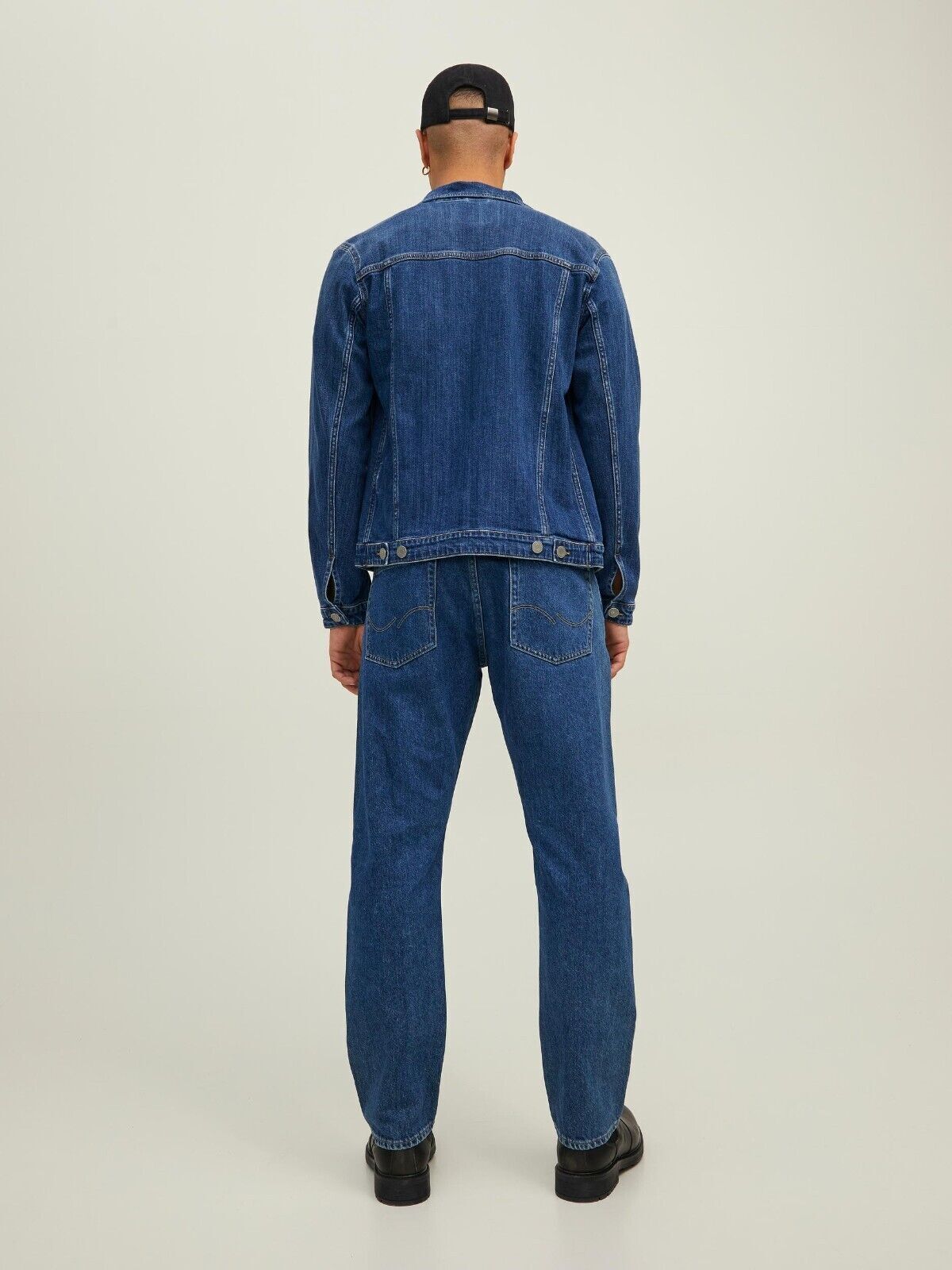 Mens Comfort Jeans Jack Jones Mike Smart Casual Black Blue Denim Trousers W28-38