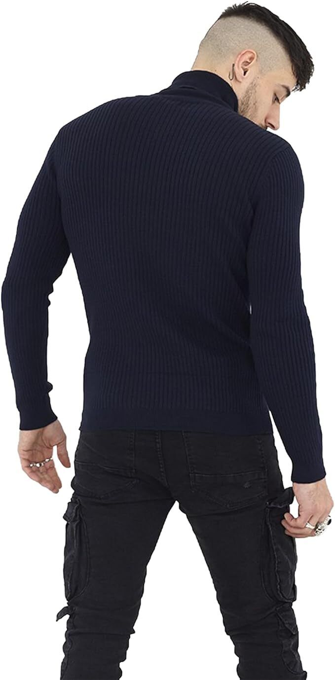 Mens Turtle Neck Jumper Brave Soul Cotton Warm Pullover Long Sleeve Top Sweater