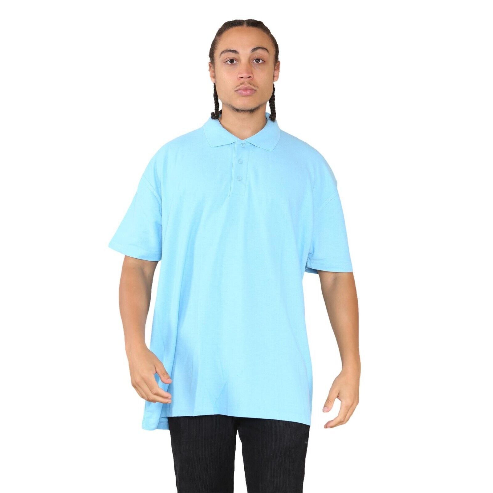 Mens Polo Shirt Big & Tall VR2 Cotton T-Shirt Big King Fit Collared Top 3XL-8XL