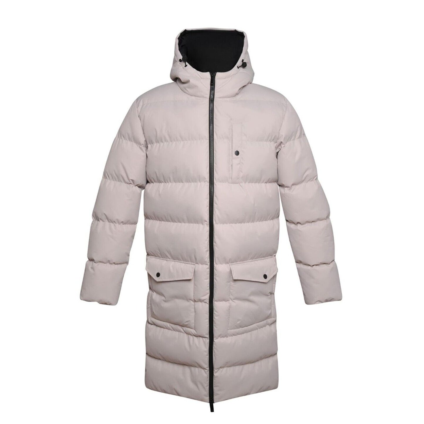 Mens Long Jacket Soul Star Hooded Padded Winter Warm Zip Coat Big Pockets S-2XL