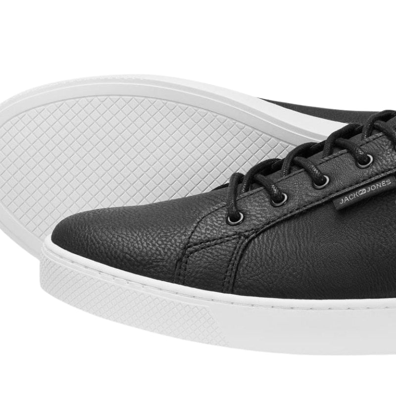 Jack & Jones Boys' Black Lace Up Sneakers: 100% Mesh Canvas Shoes for Kids, UK