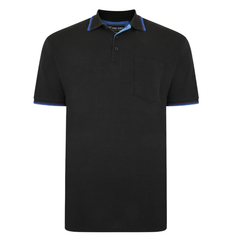 Kam Men's Big Size Short Sleeve Polo Shirt with Pocket, Big & Tall Tee Top