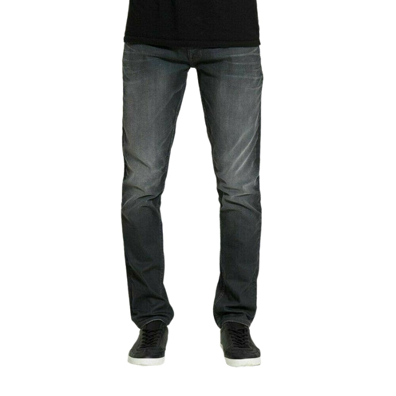DML Men's Slim Fit Jeans in Grey Denim, Sizes 28-38, Offering Stretch Comfort