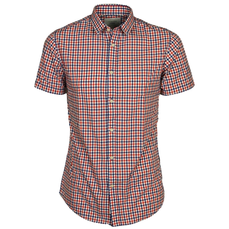 Jack & Jones Men's Slim Fit Short Sleeve Check Shirts Summer Holiday Casual Wear