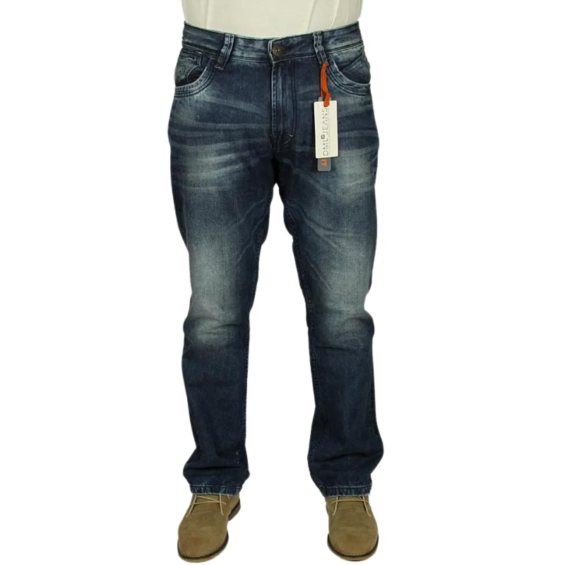 DML Men's Skinny Fit Stretch Cargo Jeans Zip Fly Designer Combat Denim Pants