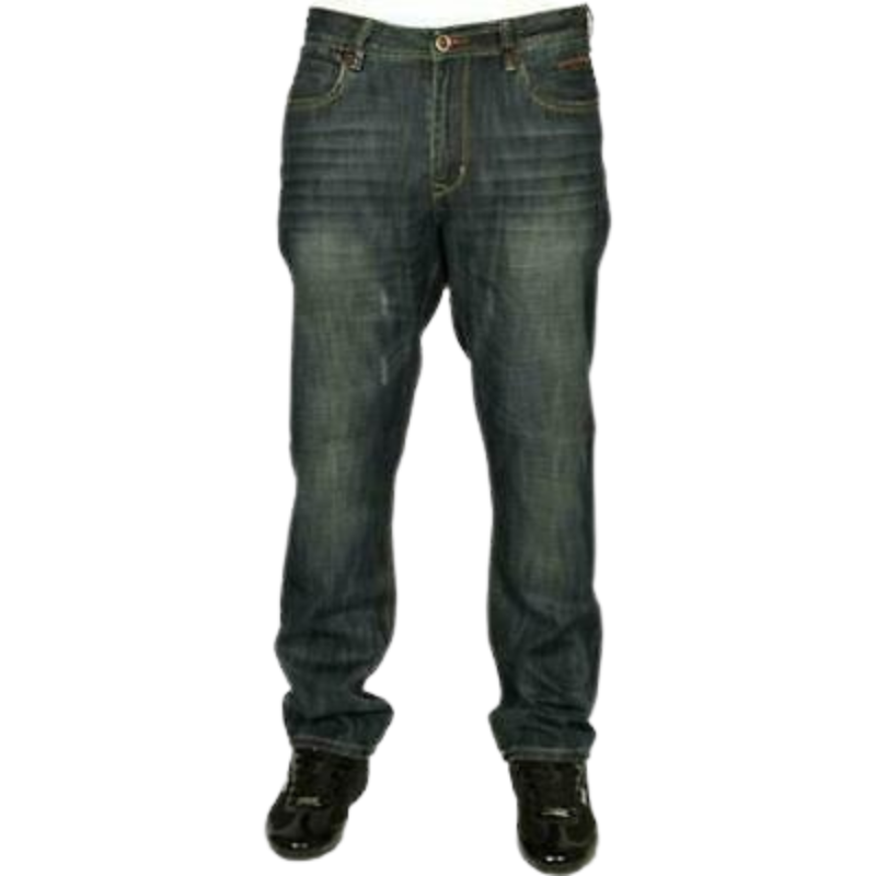 Kam Men's Regular Fit Straight Leg Jeans Faded Casual Smart Denim Pants, Sizes 30-40