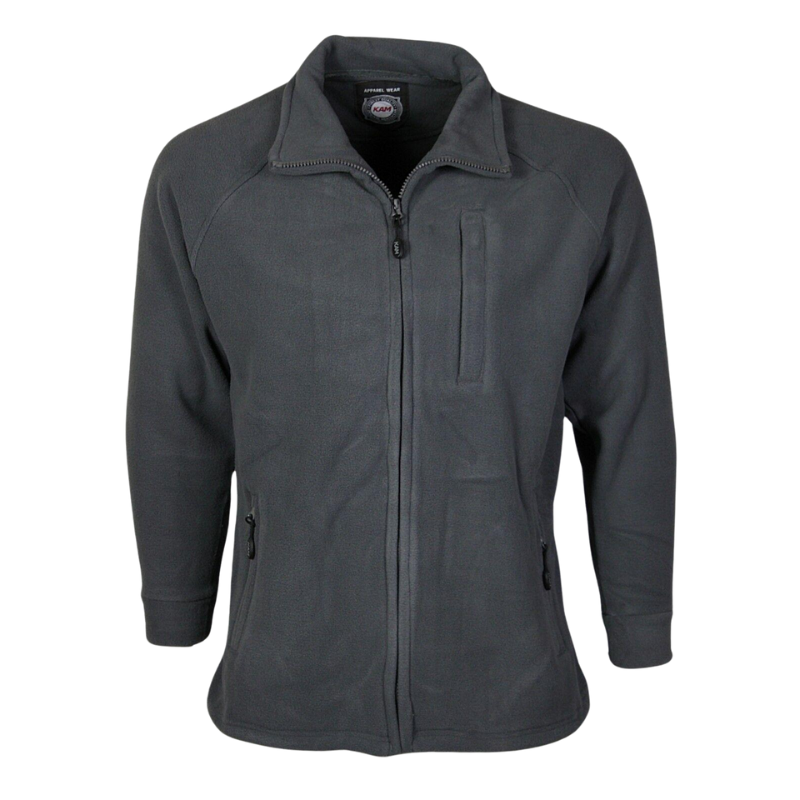 Kam Men's Zip-Up Fleece Jacket Long Sleeve, with Pockets, Winter Casual Warm Outwear Coat