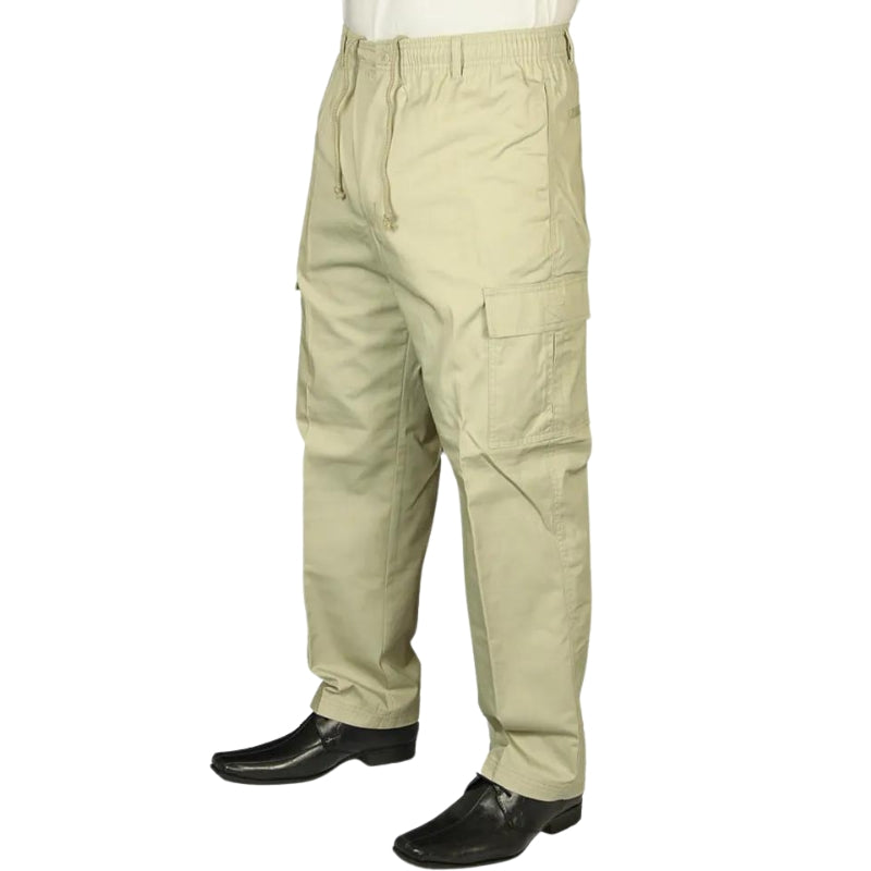 New Carabou Rugby Cargo Combat Trousers Casual Pants Elasticated Waist Sizes 32 to 48