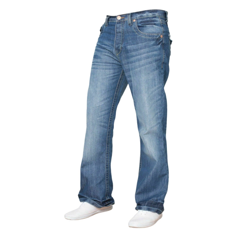 Designer Bootcut Jeans for Men Classic Flared Wide-Leg Denim Pants in All Waist Sizes