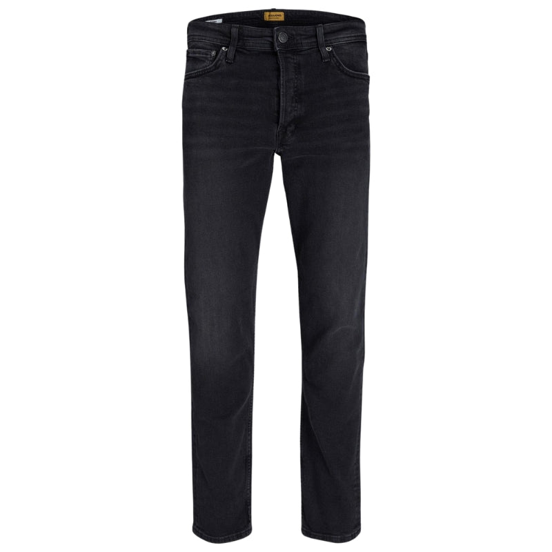 Casual Cotton Stretch Denim: Jack & Jones Men's Chris Loose Fit Jeans in Dark Grey