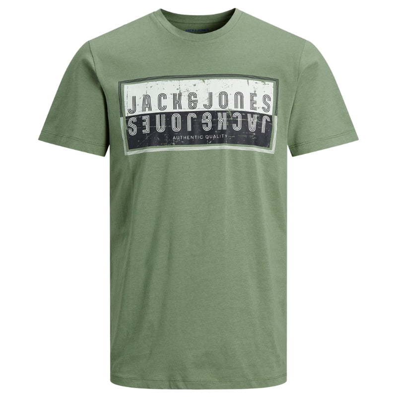 Men's Cotton Casual Tee: Jack & Jones Regular Fit Logo T-Shirt with Crew Neck