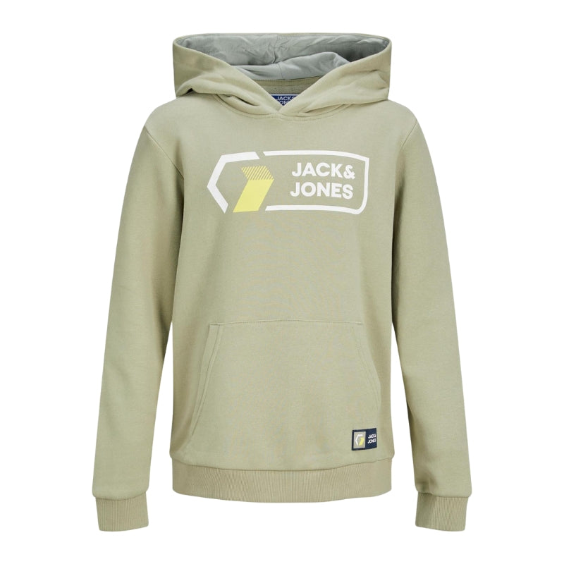 Jack & Jones Kids Boys Logo Printed Pullover Hoodie: Warm Winter Hooded Sweatshirt