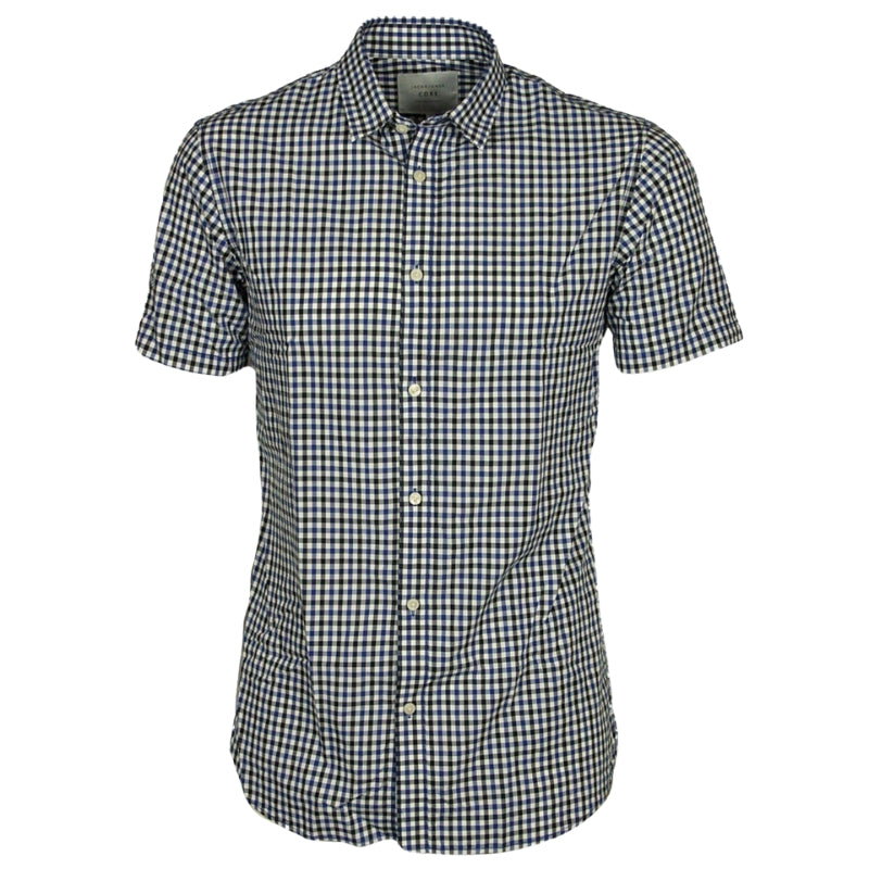 Jack & Jones Men's Slim Fit Short Sleeve Check Shirts Summer Holiday Casual Wear