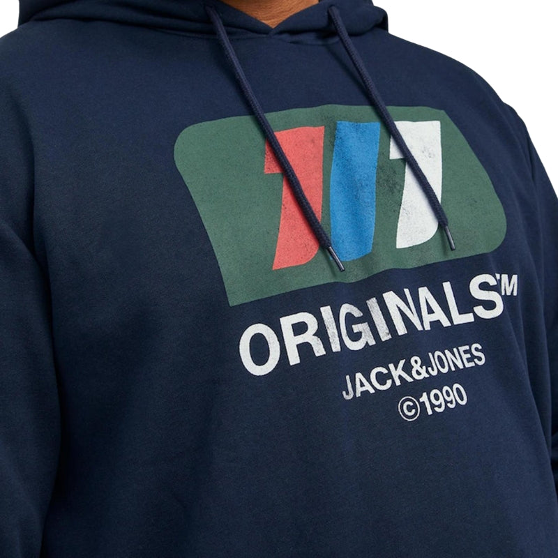 Jack & Jones Big and Tall Men's Navy Hoodie Plus Size Sweatshirt, Sizes XL to 6XL