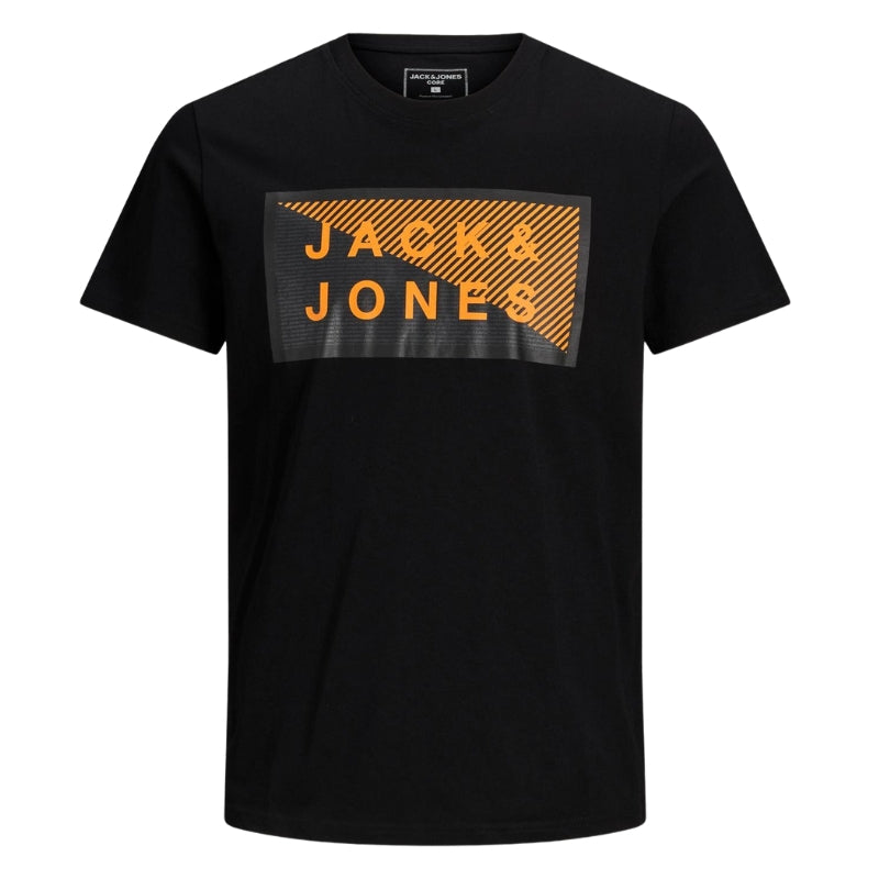 Men's Regular Fit Cotton Crew Neck T-shirt with Short Sleeves and Logo Detailing: Jack & Jones, Available in Sizes S-3XL