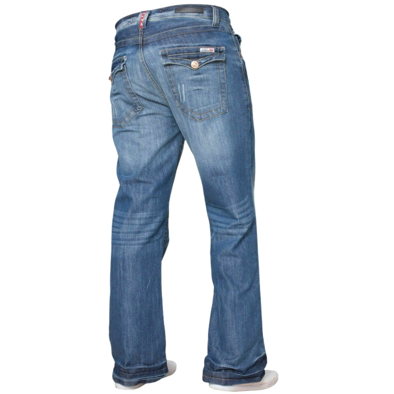 Designer Bootcut Jeans for Men Classic Flared Wide-Leg Denim Pants in All Waist Sizes