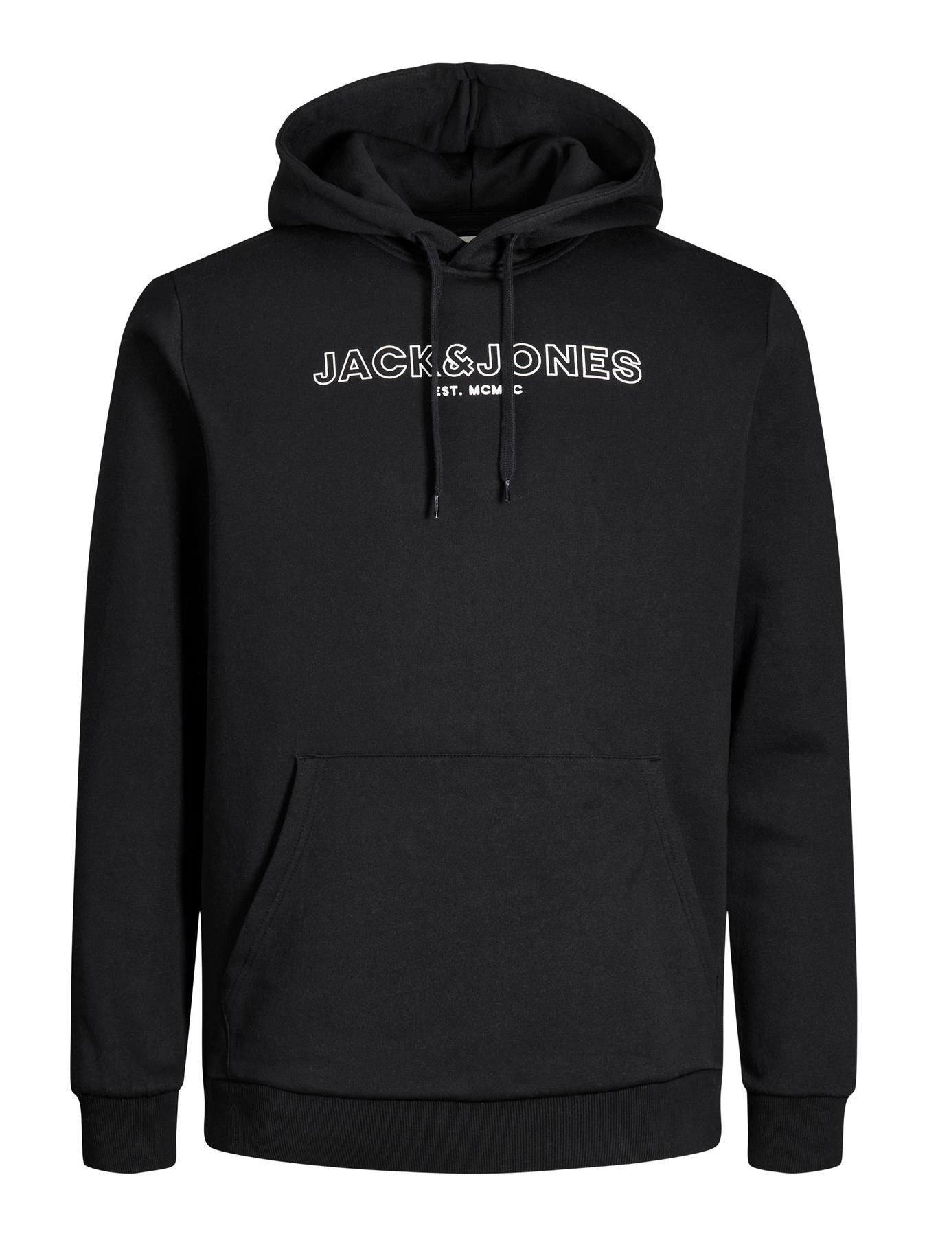 Jack Jones Mens Bank Hoody in Black VR2 Clothing