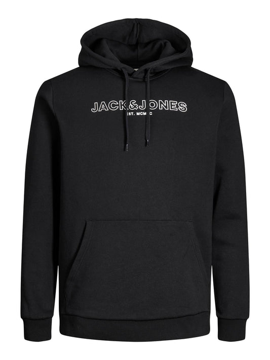Jack & Jones Mens 'Bank' Hoody in Black - VR2 Clothing