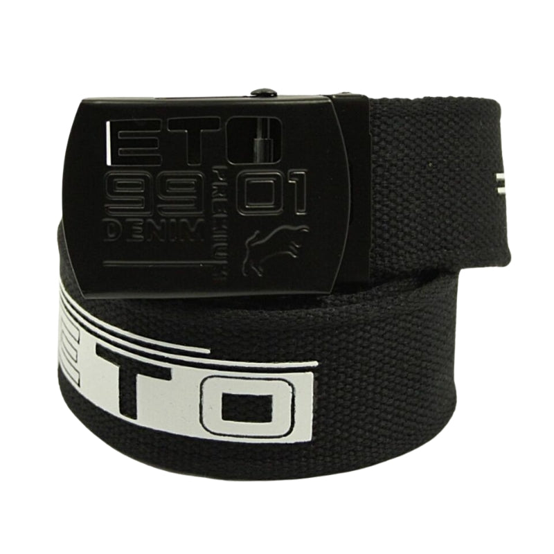 ETO Men's Designer Canvas Belt with Adjustable Buckle, One Size Fits All, Perfect for Jeans