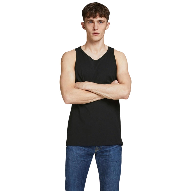 Jack & Jones Men's Sports Vest: Plain Tank Top 2-Pack Multipack, UK Sizes S to 2XL