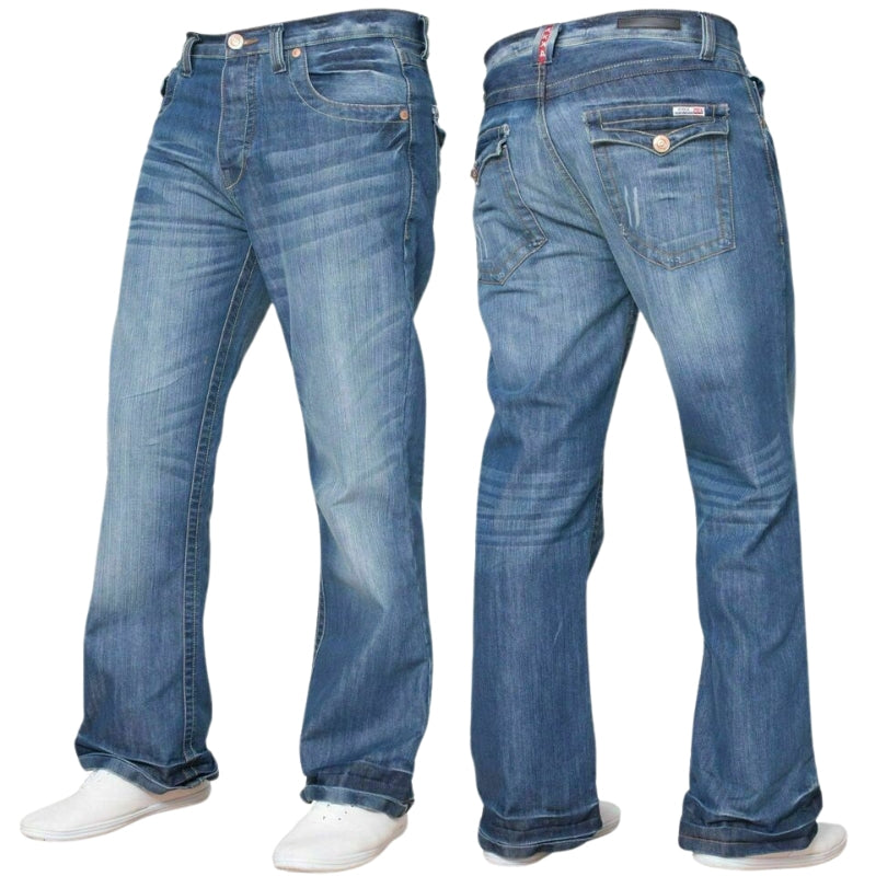 Designer Bootcut Jeans for Men Classic Flared Wide-Leg Denim Pants in All Waist Sizes