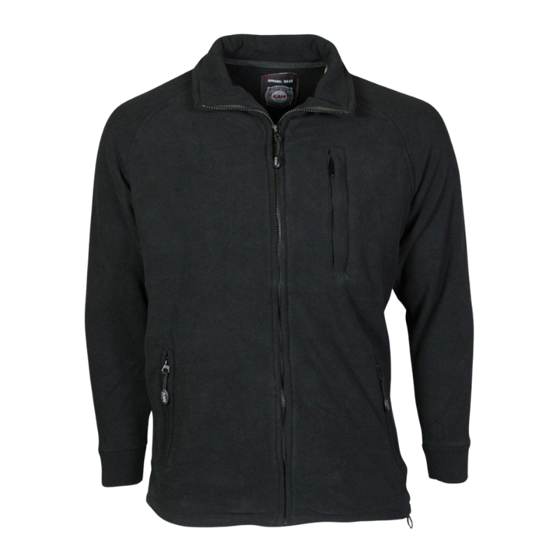 Kam Men's Zip-Up Fleece Jacket Long Sleeve, with Pockets, Winter Casual Warm Outwear Coat