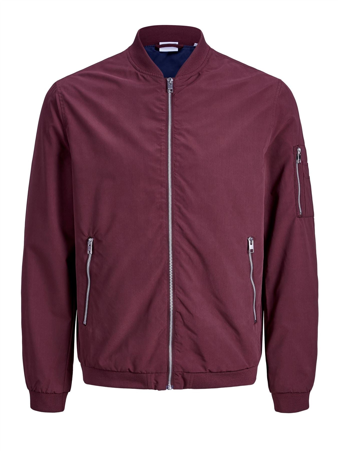 Jack & Jones Mens 'Rush' Bomber Jacket in Port Red