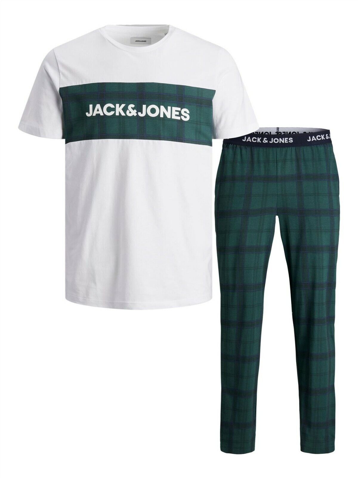 Jack & Jones 'Train' Pyjama Set in Green - VR2 Clothing