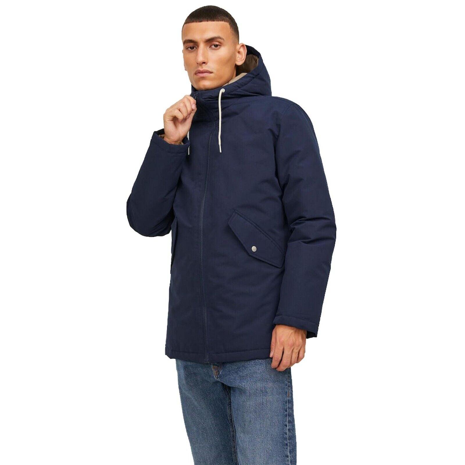 Jack & Jones Mens 'Loop' Parka Jacket in Navy