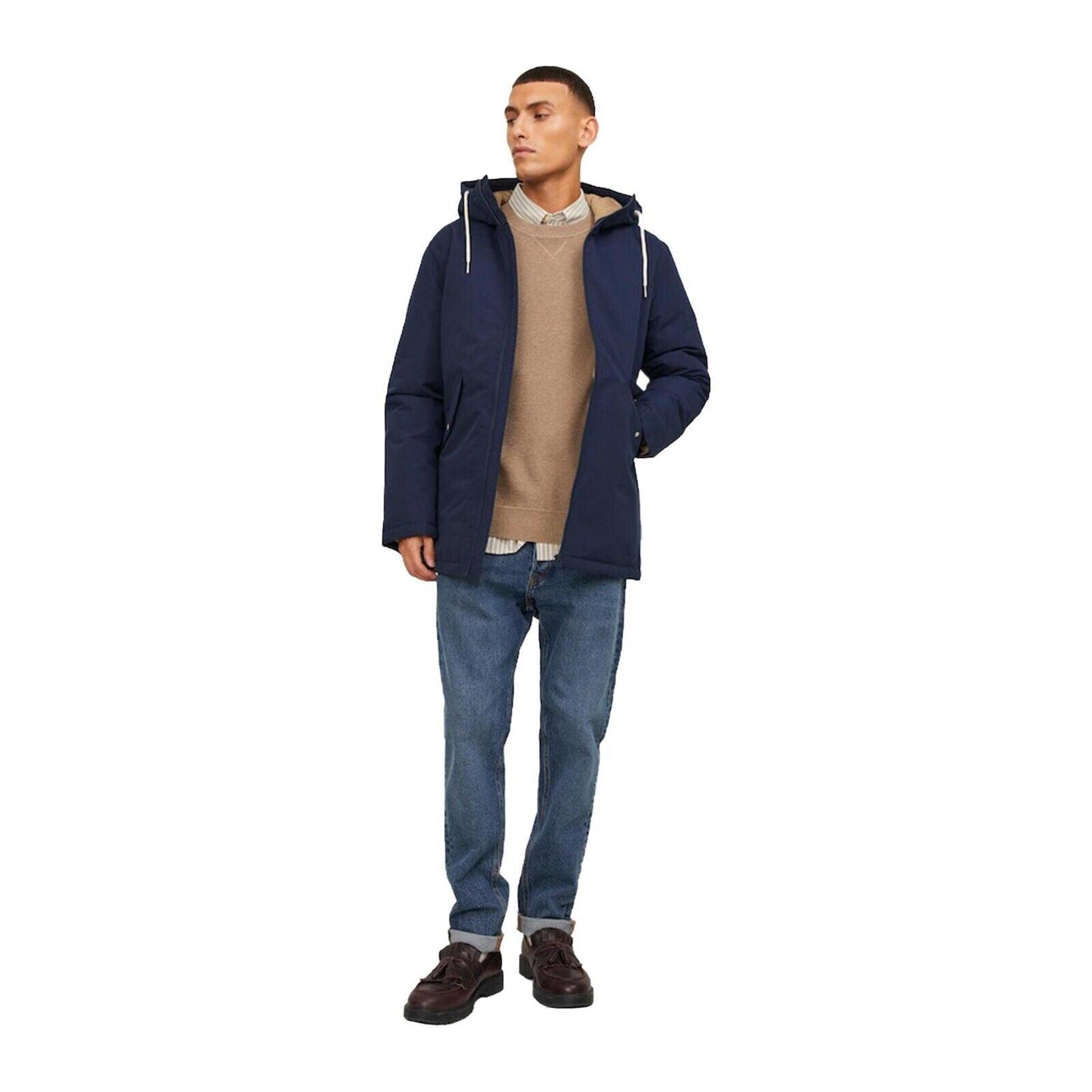 Jack & Jones Mens 'Loop' Parka Jacket in Navy